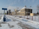 Dworzec w Zamościu w zimowej szacie